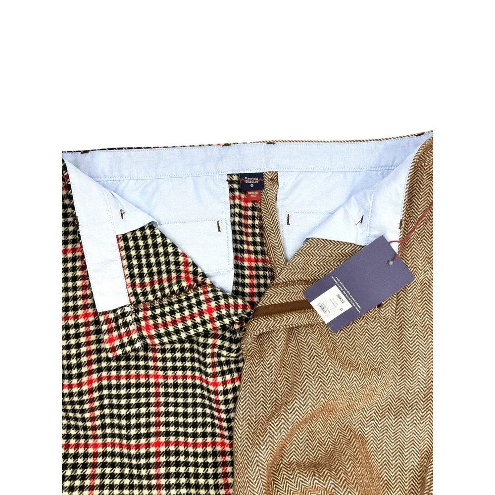 NEW Rowing Blazers houndstooth plaid pants Size 38W Inseam 29.5